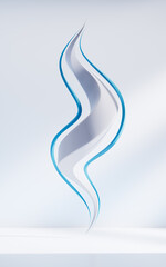 Abstract flowing curve lines background, 3d rendering.