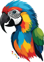 Colorful Parrot Head vector design, Parrot Illustration vector design