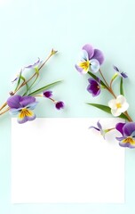 Obraz premium background copy space Pansy & Aloe Vera Cool Mint