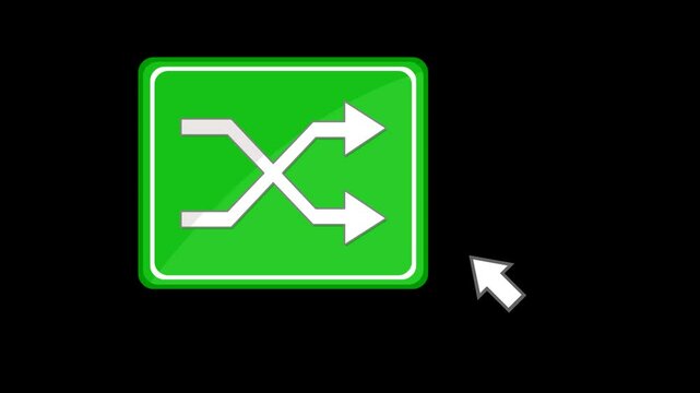 video animation computer mouse cursor clicking on random button digital, on a transparent background with alpha channel set to zero
