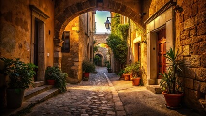 Fototapeta premium Trani Alleyway Arch: Historic Puglia Architecture, Italy