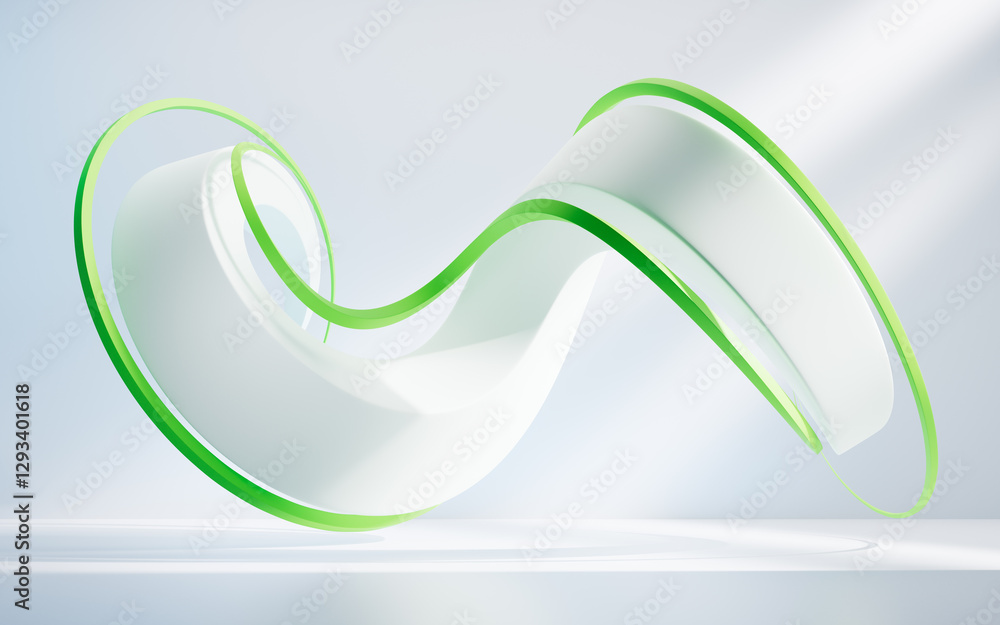 Poster abstract flowing curve lines background, 3d rendering.