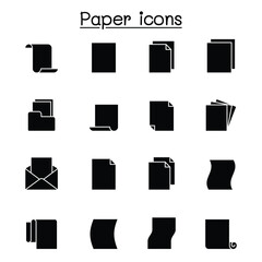 paper icon set in thin line style