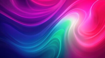 Obraz premium An energetic and modern gradient background with bright magentas, neon greens, and deep blues swirling together in perfect harmony.