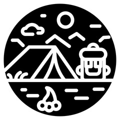 Field Camp Vector Icon