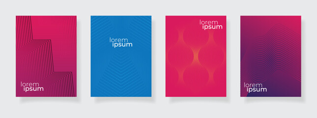 abstract gradient color pattern texture book cover template set background business brochure design header