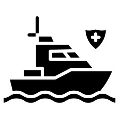 Obraz premium Patrol Boat Vector Icon