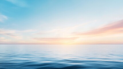 Calm Ocean Water with Serenity and Beautiful Sky at Sunset