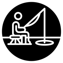 Ice Fishing Vector Icon