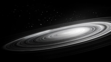 Obraz premium Realistic footage from the camera zooms in on the swirling rings and thin white lines around Saturn's ring system