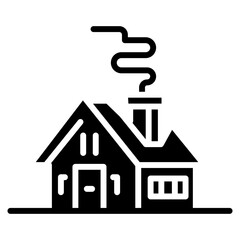 Winter Chalet Vector Icon