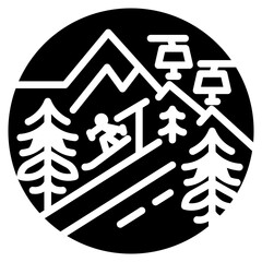 Winter Ski Resort Vector Icon