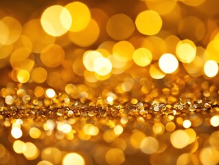 Golden bokeh lights glitter background