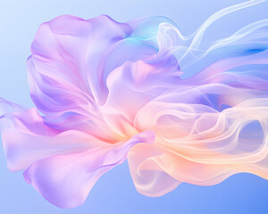 Fototapeta premium Abstract flowing fabric design in pastel colors. Possible use Wallpaper, background image