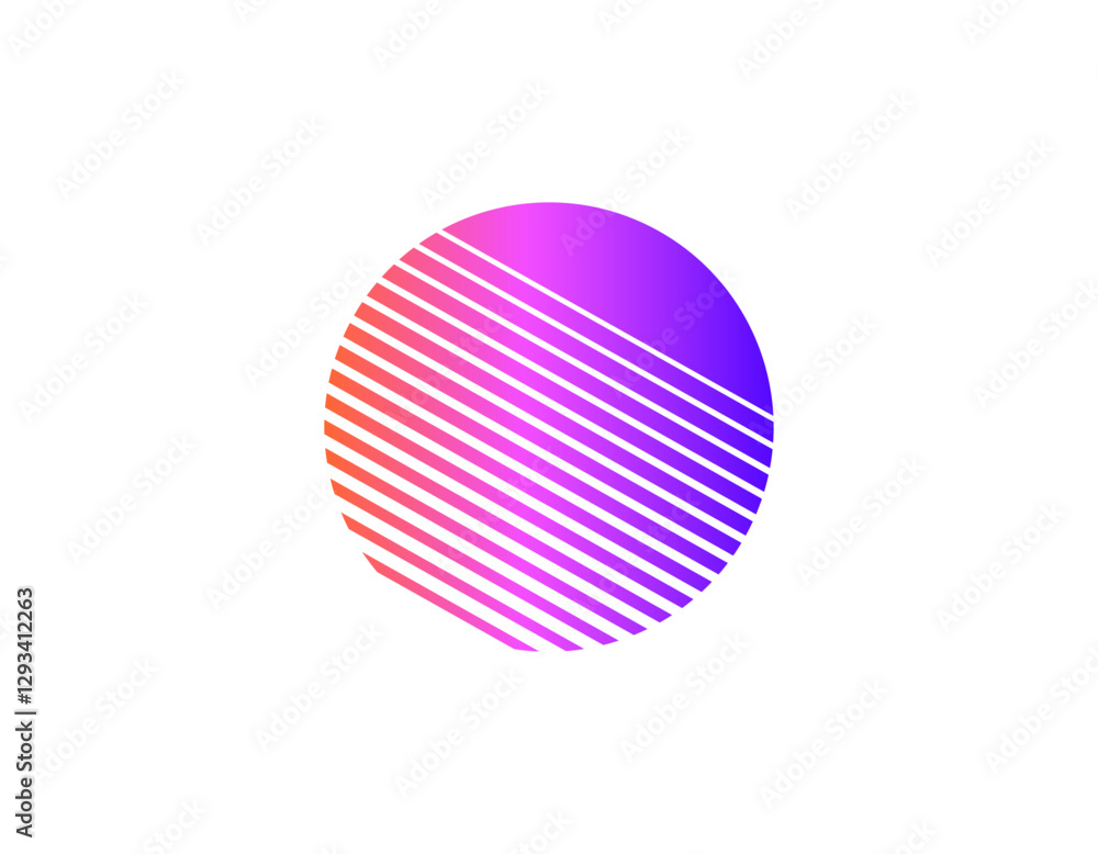Aufkleber this vibrant retro sun design features a circular shape with dynamic lines, capturing the essence of
