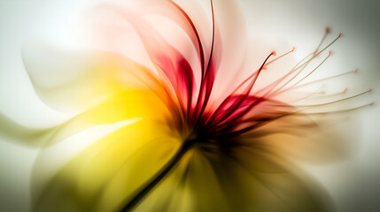 Abstract background yellow and red flowers with blur effect