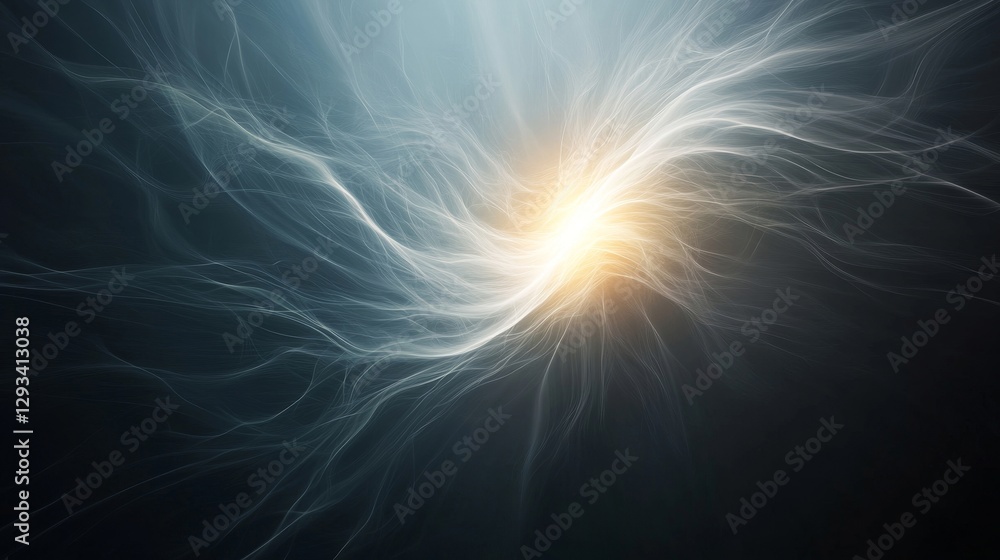 Aufkleber abstract light burst with flowing energy patterns on dark background