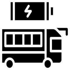 Electric Bus Vector Icon