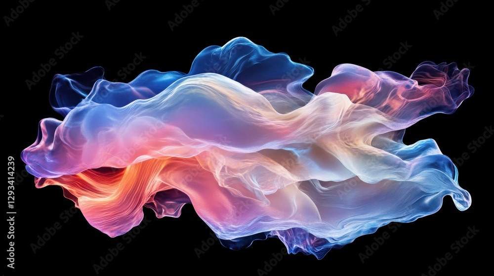 Aufkleber abstract colorful fluid shapes swirling together against a black background, creating a dynamic visu
