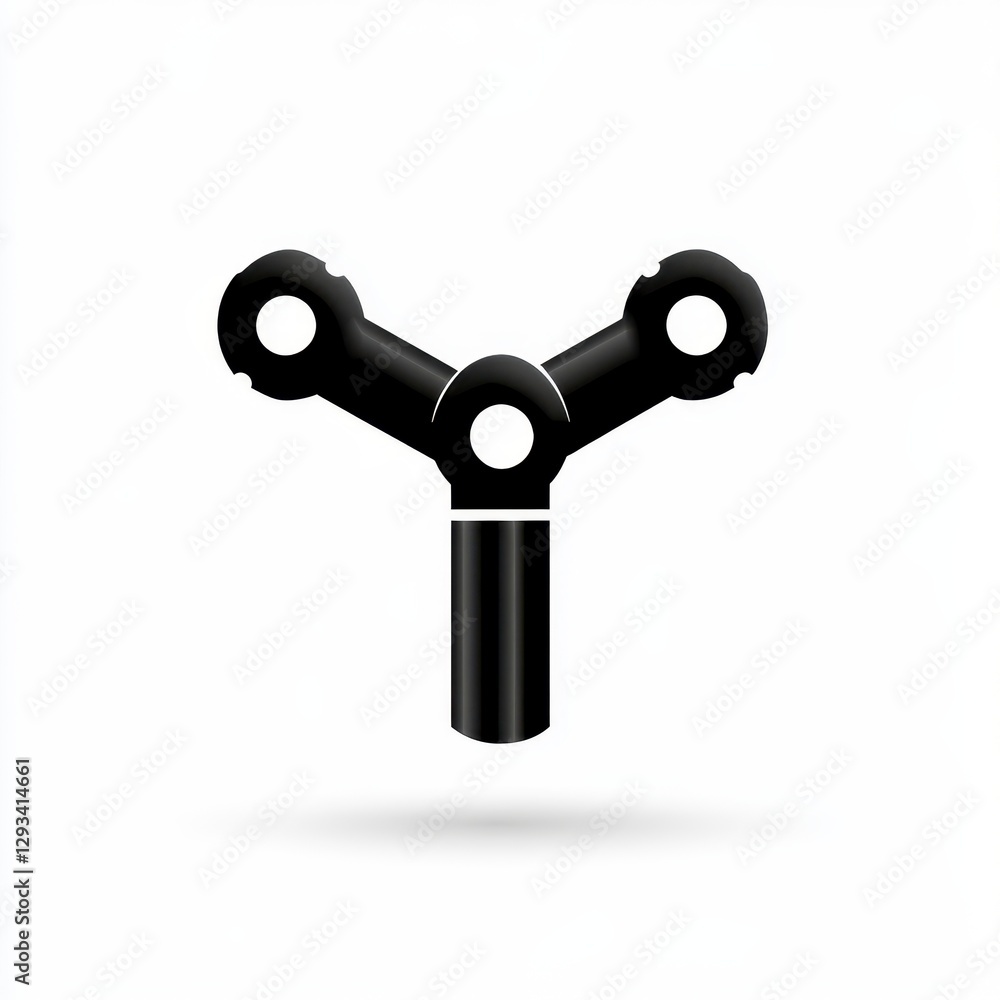 Aufkleber abstract y shaped black mechanical design element against a white background. clean lines and simple