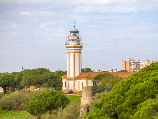 Faro del Picacho en Mazagon, Huelva, Andalucia, España