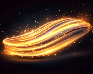 Obraz premium Abstract glowing light effect, dynamic motion, dark background. Possible use graphic design, digital art