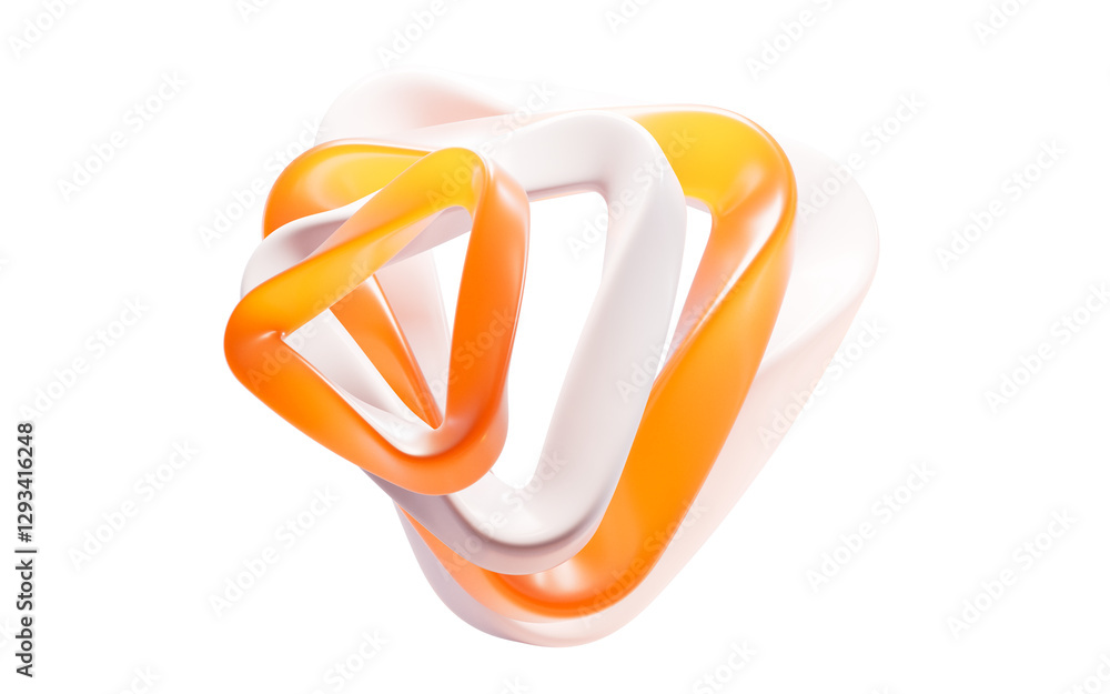 Poster abstract golden triangle geometry, 3d rendering.