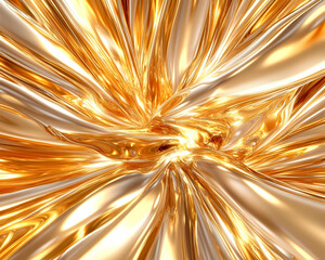 Abstract gold liquid radial flow