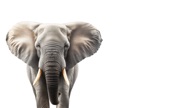 Majestic elephant portrait, gentle giant against a vibrant geometric wall of green and blue squares