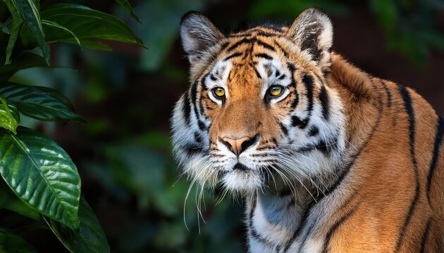 Closeup Captivating Tiger in the ZSL Whipsnade Zoo Majestic Stripes and Glowing Golden Eye Enthrall in Englands Picturesque Wildlife Haven