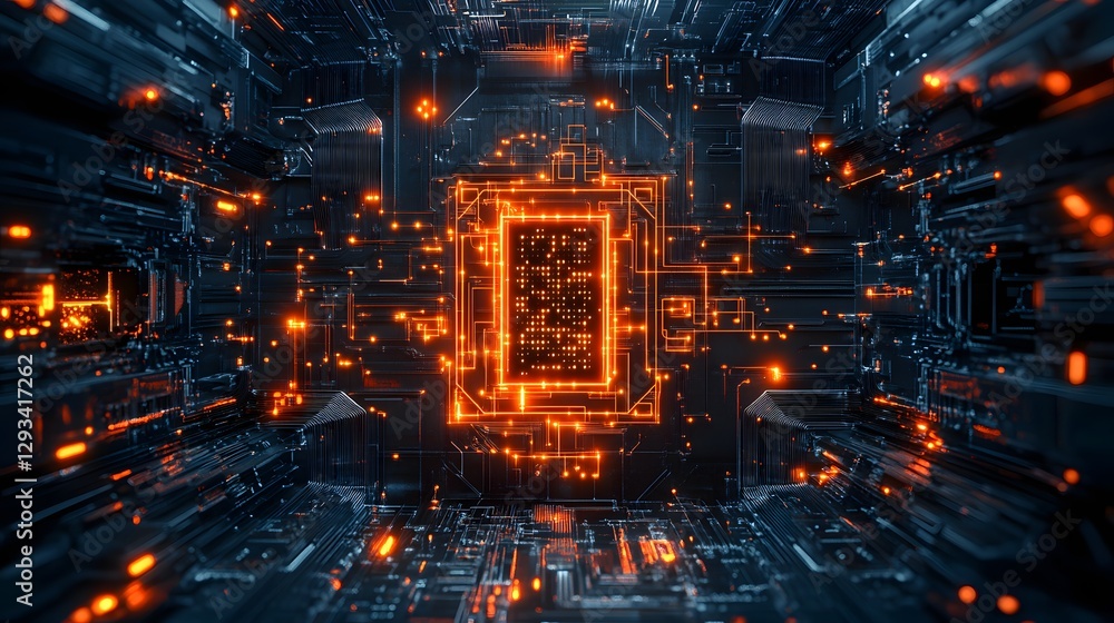 Poster neural circuits and a cyber brain in circuit within a quantum computing system, science background