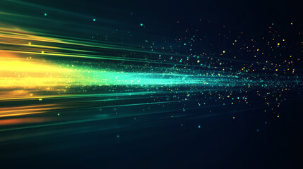 High-Speed Data Flow with Lime, Yellow, Green Gradients, Midnight Blue, and Dark Teal