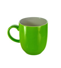 Green Empty coffee cup or coffee mug isolated on white background