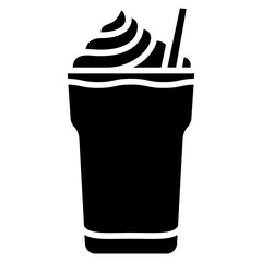 Iced Latte Art Vector Icon