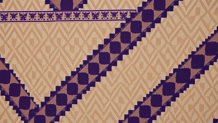 Abstract Beige and Purple Geometric Textile Pattern