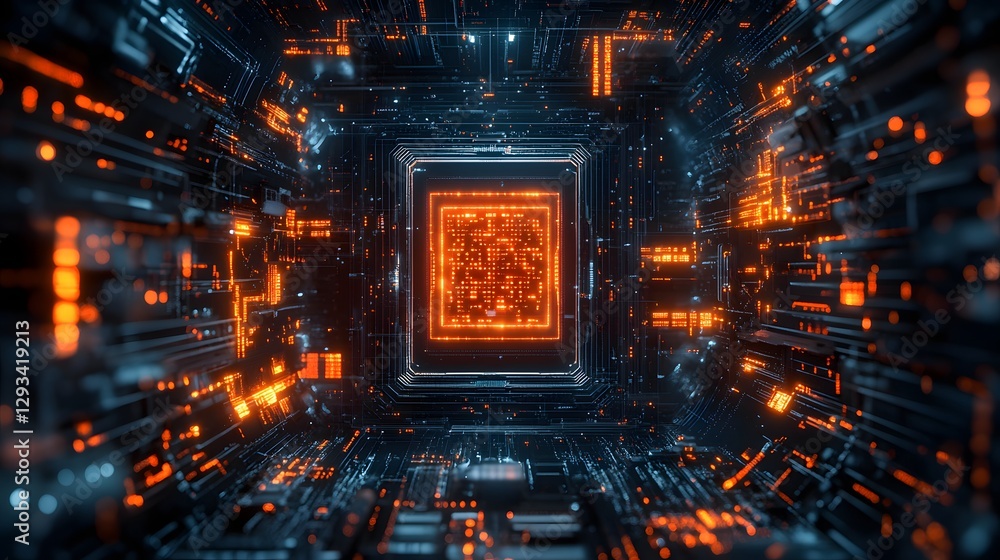 Poster neural circuits and a cyber brain in circuit within a quantum computing system, science background