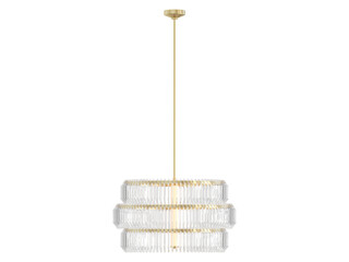 Killarney Layered Drum Chandelier - Elegant Lighting Fixture Against White Background