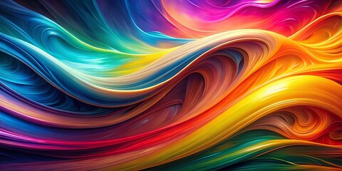 Fototapeta premium Vibrant Gradient Panoramic Abstract Background - Colorful Swirls & Hues