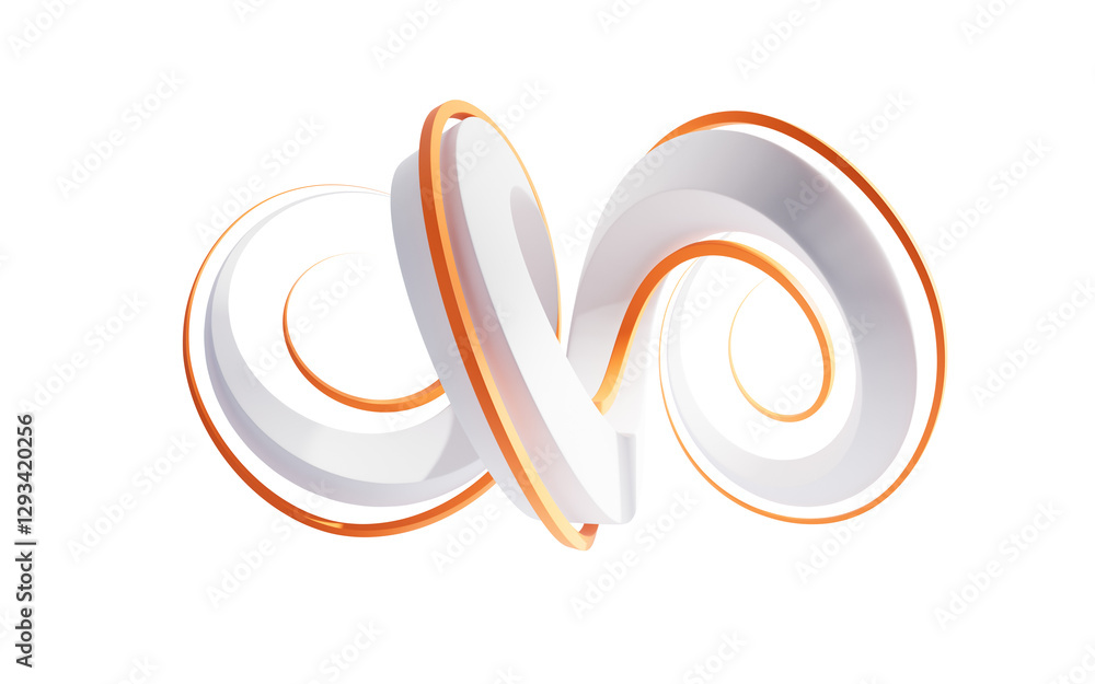Poster Abstract flowing curve lines, 3d rendering.