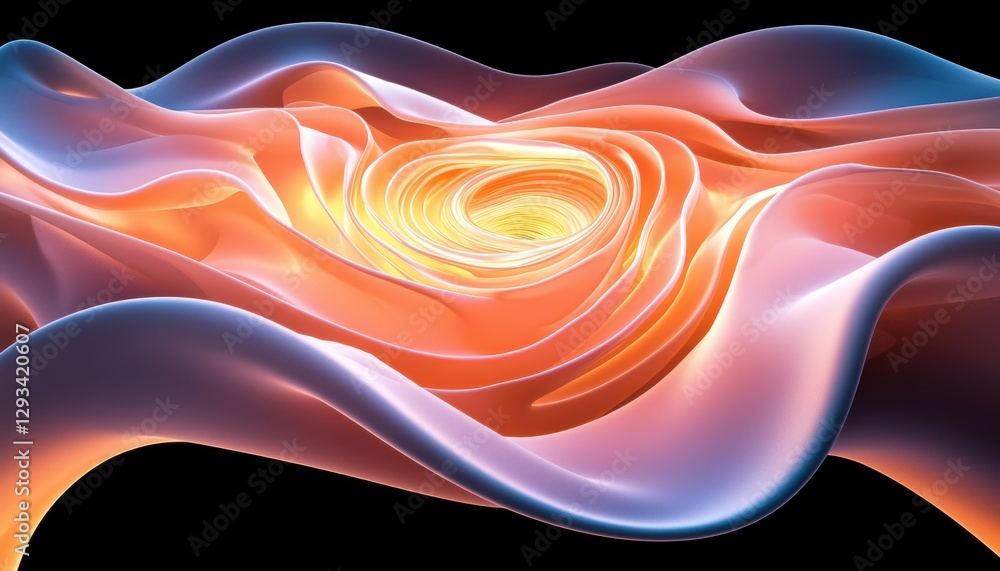Poster dynamic fluid motion abstract visualization digital art vibrant colors 3d viewpoint conceptual desig