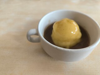 Cheesy Mashed Potatoes food in the mini bowl, favorite menu in the restuarant. Homemade menu very delicious