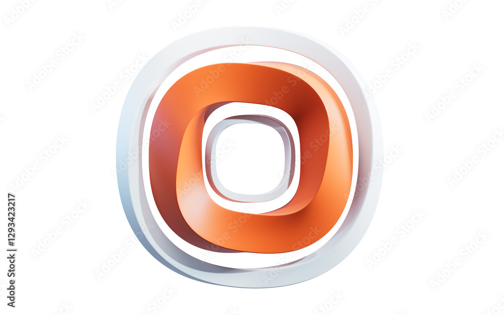 Poster abstract curve square geometry frame, 3d rendering.