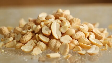 Crushed peanuts: Nutty variations on a shiny surface 
