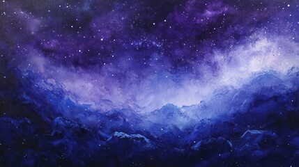 Fototapeta premium Cosmic Mountains Night Sky over Snowy Peaks