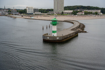 Leuchtturm Travemünde Norddeutschland. Unterwegs mit Fähre