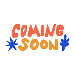 Funky Coming Soon Handdrawn Sticker