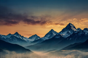 sunrise in the mountains