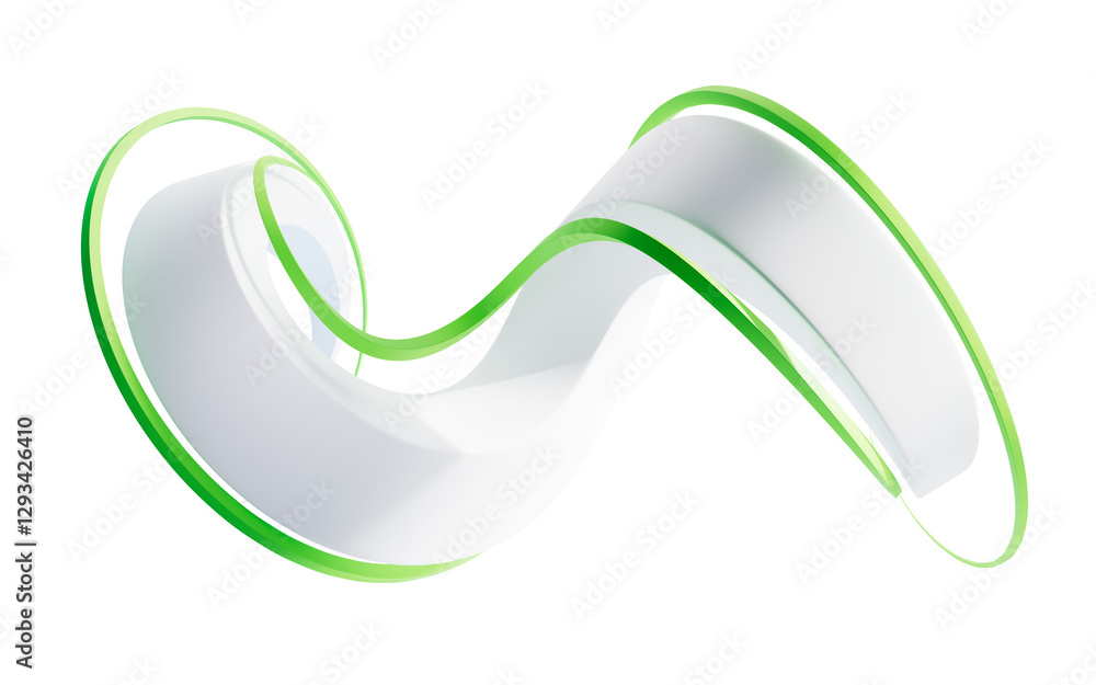 Fototapete abstract flowing curve lines, 3d rendering.