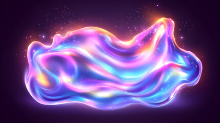 Abstract Liquid Shape, Vibrant Colors, Digital Art, Background