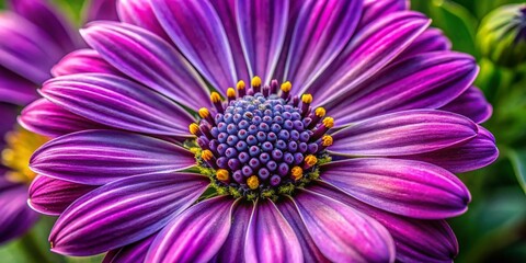 Fototapeta premium Vibrant Purple Bratek Flower Macro Photography - Detailed Petals & Drone View